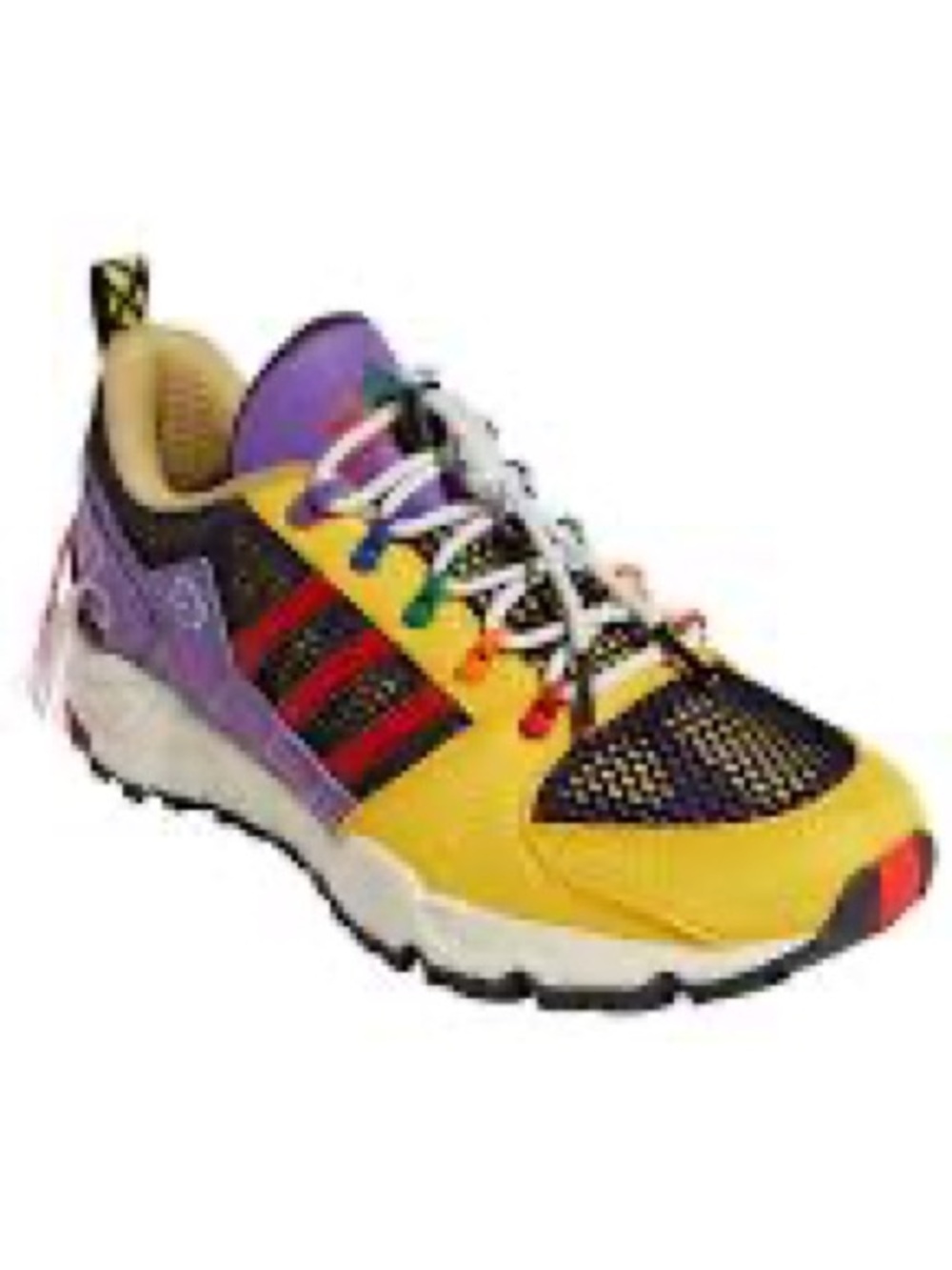 Yellow & Purple Mesh Athletic Shoes